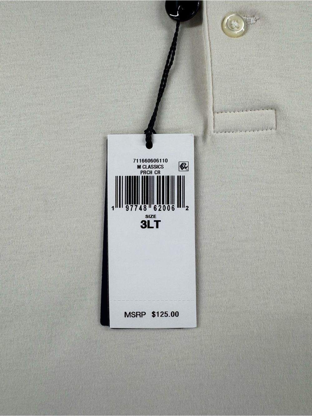 NWT Polo Ralph Lauren Soft Cotton Polo 3XLT Big & Tall Cream - Picture 5 of 10